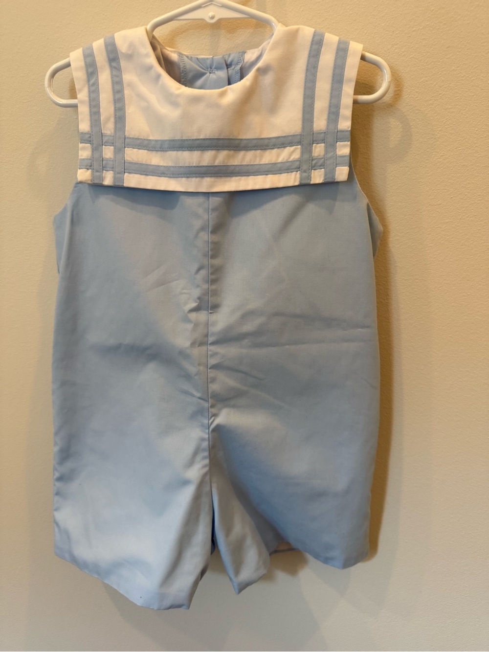 TBBC Beaufort Bonnet Boys Blue Sailor Shortall Romper 3T